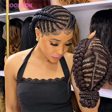 Synthetic Braided Wigs Glueless Cornrow Bun Lace Wig Women