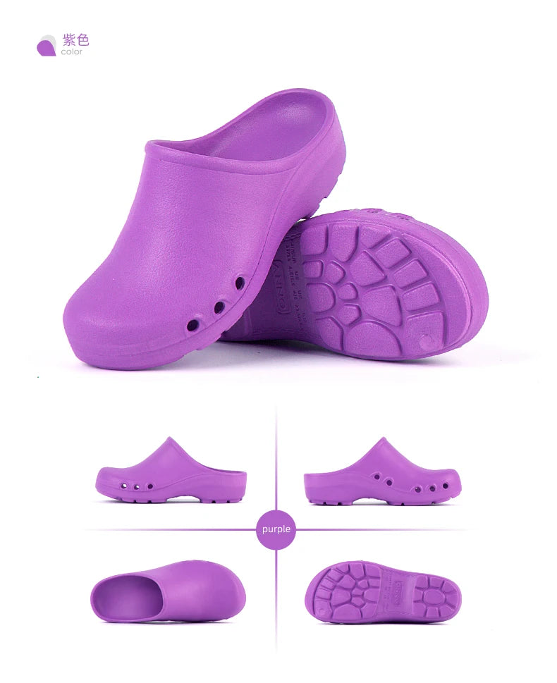 Soft Doctors Nurses Shoes EVA Anti-slip Clogs Operating Room Lab Slippers Chef Work Flat flip flop Suitable for Long Standing