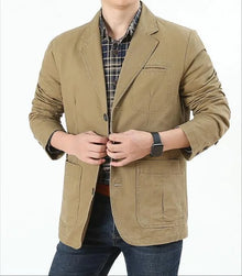 Blazer droit lavable pour homme, veste de costume, veste militaire décontractée, vêtement d'extérieur