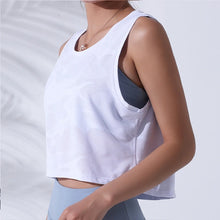 Women Camouflage Running Vest Crop Top Mesh Breathable