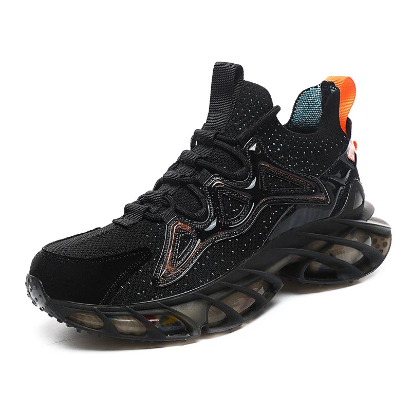 Dropshipping New Design Brand Logo Custom Men Fashion Casual Sneakers Height Increasing Blade Mesh Sports Running Shoes for Man
