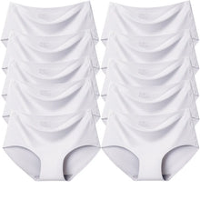 TrowBridge 10PCS/Set Women's Panties Solid Seamless Underwear Plus Size Comfortable Briefs Silk Satin Lingerie Health Underpants