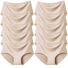 TrowBridge 10PCS/Set Women's Panties Solid Seamless Underwear Plus Size Comfortable Briefs Silk Satin Lingerie Health Underpants