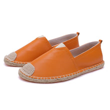 Jute Sole Luxury Slip on Loafer Walking Style Breathable PU Leather Shoes Espadrilles Men Shoes