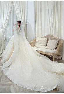 Cheap Wedding Dress Shiny Wedding Dress Classic Boat Neck Bridal Party Gown Vestido De Noiva Robe De Mariee Customized