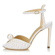 Handmade Customized Pearl Sandals Designer High Quality Fashion Wedding Dress Shoes Ladies Heels