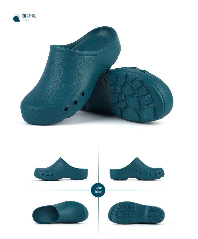 Soft Doctors Nurses Shoes EVA Anti-slip Clogs Operating Room Lab Slippers Chef Work Flat flip flop Suitable for Long Standing