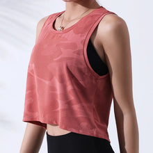 Women Camouflage Running Vest Crop Top Mesh Breathable