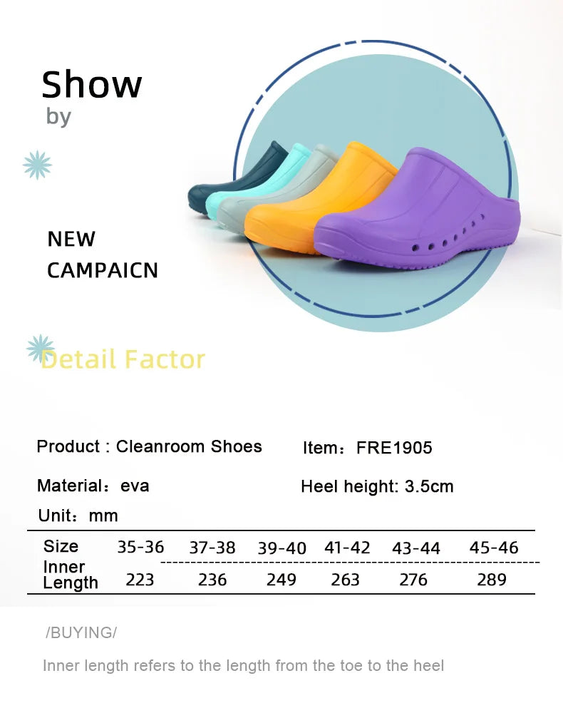 ANNO Soft Doctors Nurses Shoes Anti-slip Protective Clogs Operating Room Lab Slippers Chef Work Flat Clog Hospital Foot Wear