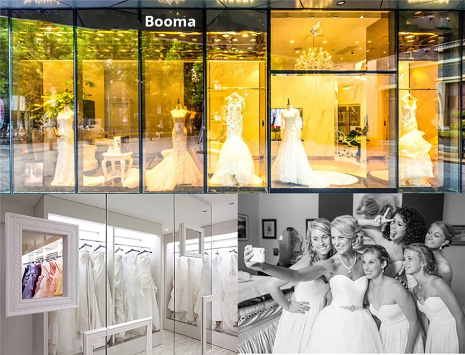 Booma Elegant Wedding Dresses Floor-Lenght Long A-Line Strapless Sleeveless Brides Gown Custom Made 2025