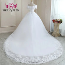 Customized Crystal Beaded Tassel Wedding Dress 2026 Ball Gown Pretty Lace Plus Size Europe Style Bride Dress For Woman WX0268