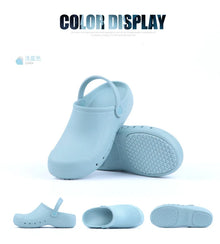 Soft Doctors Nurses Shoes EVA Anti-slip Clogs With Strap Operating Room Medical Slippers Chef Work Flat flip for Long Standing