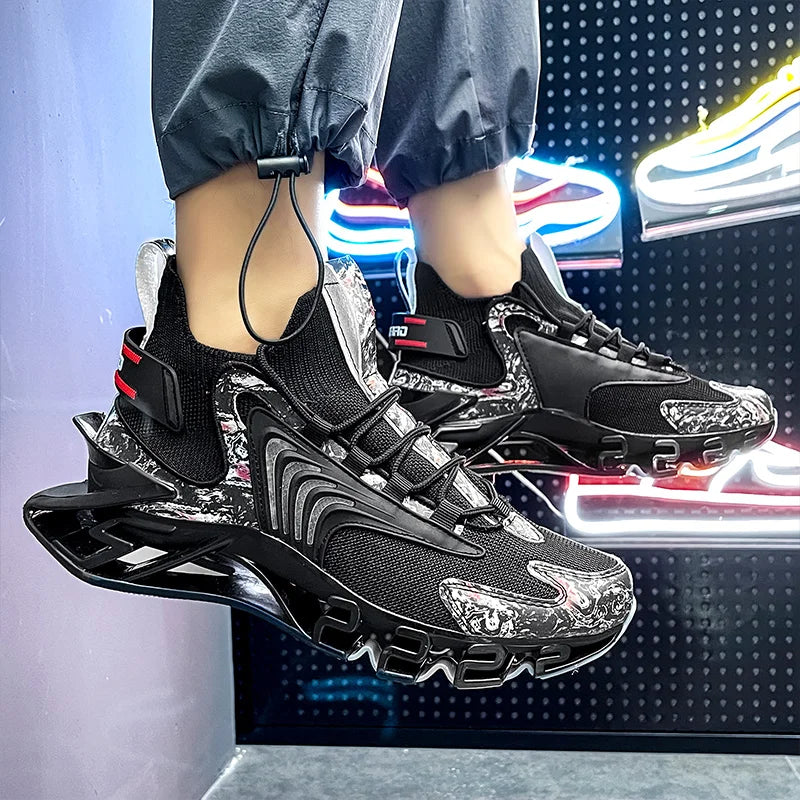 2023 Brand Logo Custom Designer Man Calzados Para Hombress Sneakers Mesh Shark Blade Breathable Casual Running Shoes for Men