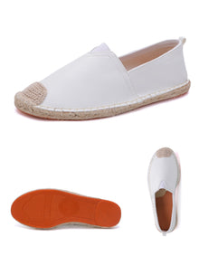Jute Sole Luxury Slip on Loafer Walking Style Breathable PU Leather Shoes Espadrilles Men Shoes