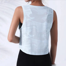 Women Camouflage Running Vest Crop Top Mesh Breathable