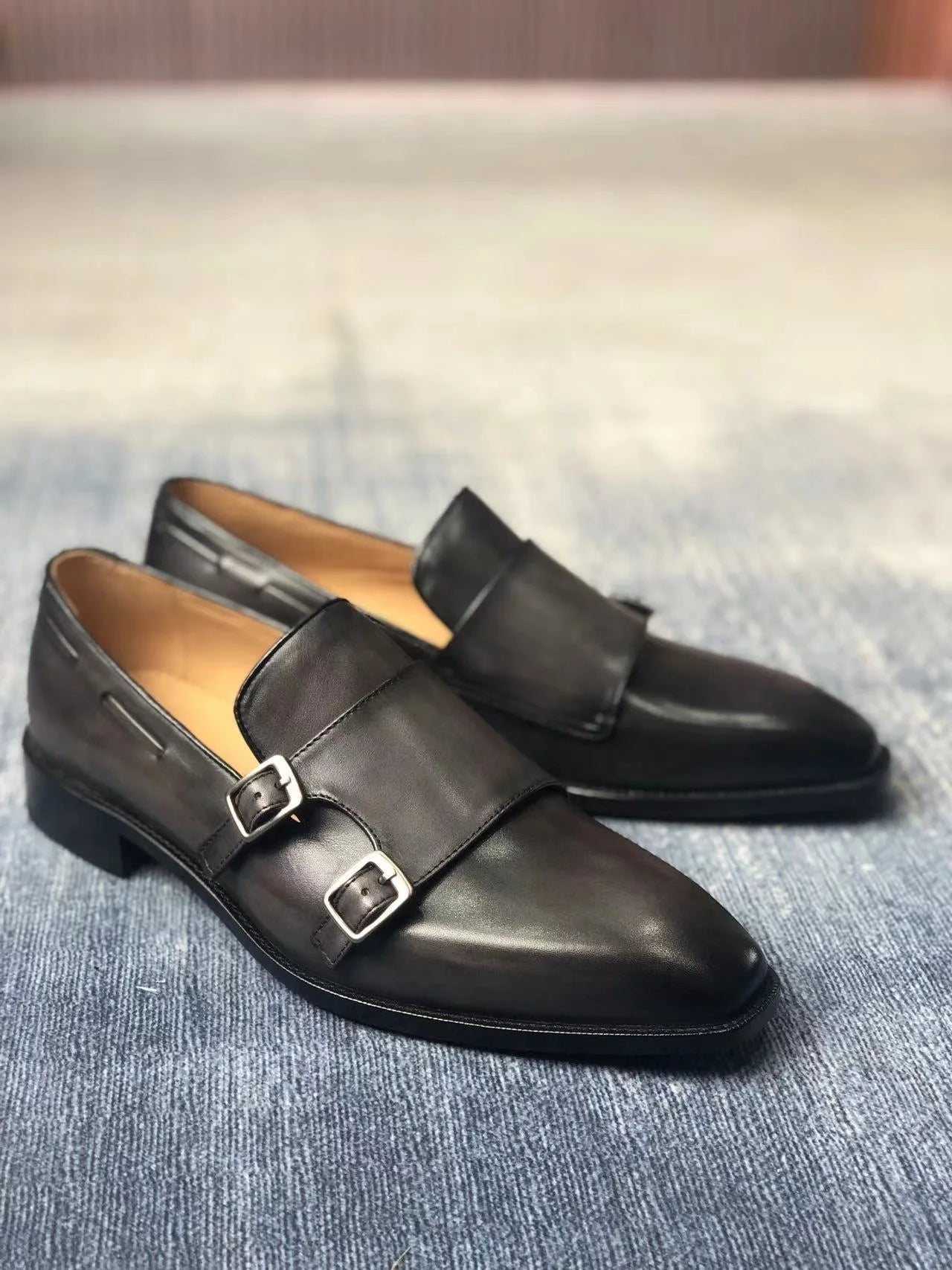 Cie ML11 Monk Calf Leather High Quality Handmade Loafer Men's Casual Hand-Painted Colors Breathable Outsole Wedding Shoes Autumn