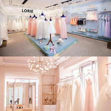 LORIE Lace Wedding Dress Elegant Slit Appliques 3d Flowers Sweetheart Shiny Princess Bridal Dress Sequins Customized  Party Gown