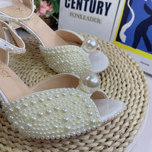 Handmade Customized Pearl Sandals Designer High Quality Fashion Wedding Dress Shoes Ladies Heels