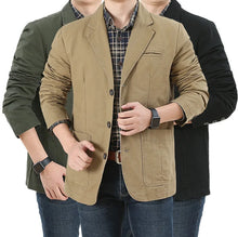 Blazer droit lavable pour homme, veste de costume, veste militaire décontractée, vêtement d'extérieur