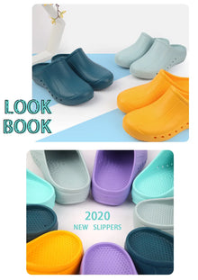 ANNO Soft Doctors Nurses Shoes Anti-slip Protective Clogs Operating Room Lab Slippers Chef Work Flat Clog Hospital Foot Wear