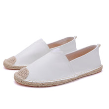 Jute Sole Luxury Slip on Loafer Walking Style Breathable PU Leather Shoes Espadrilles Men Shoes