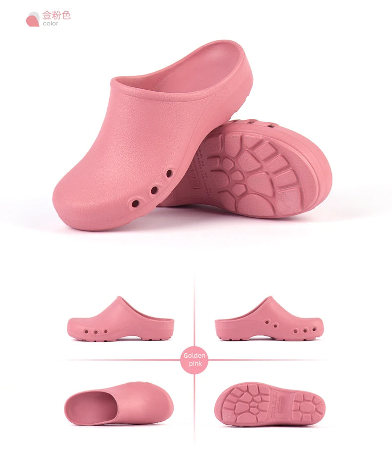 Soft Doctors Nurses Shoes EVA Anti-slip Clogs Operating Room Lab Slippers Chef Work Flat flip flop Suitable for Long Standing