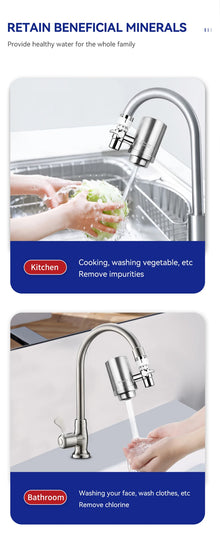 Wheelton Stainless Steel Kitchen Tap Filter Water Purifier Faucet Composite Activated Carbon Household Drinking Filtration Home