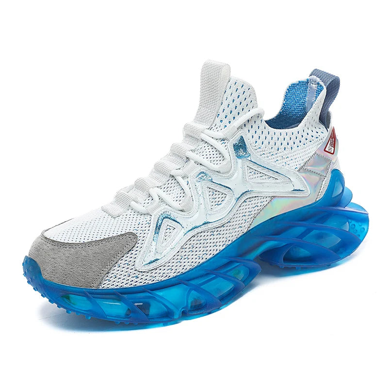 Dropshipping New Design Brand Logo Custom Men Fashion Casual Sneakers Height Increasing Blade Mesh Sports Running Shoes for Man
