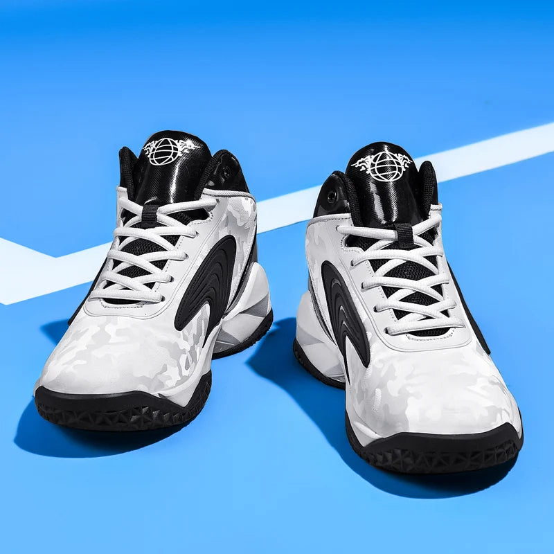 Small Quantity Brand Logo Custom Professional Men Outdoor Sports Sneakers Camouflage Leather Women Basketball Shoes