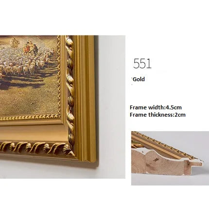 Mounted Retro European Solid Wood Oil Painting Photo Frame, Outside Frame, Advertising Picture Poster Frame, Custom Frame
