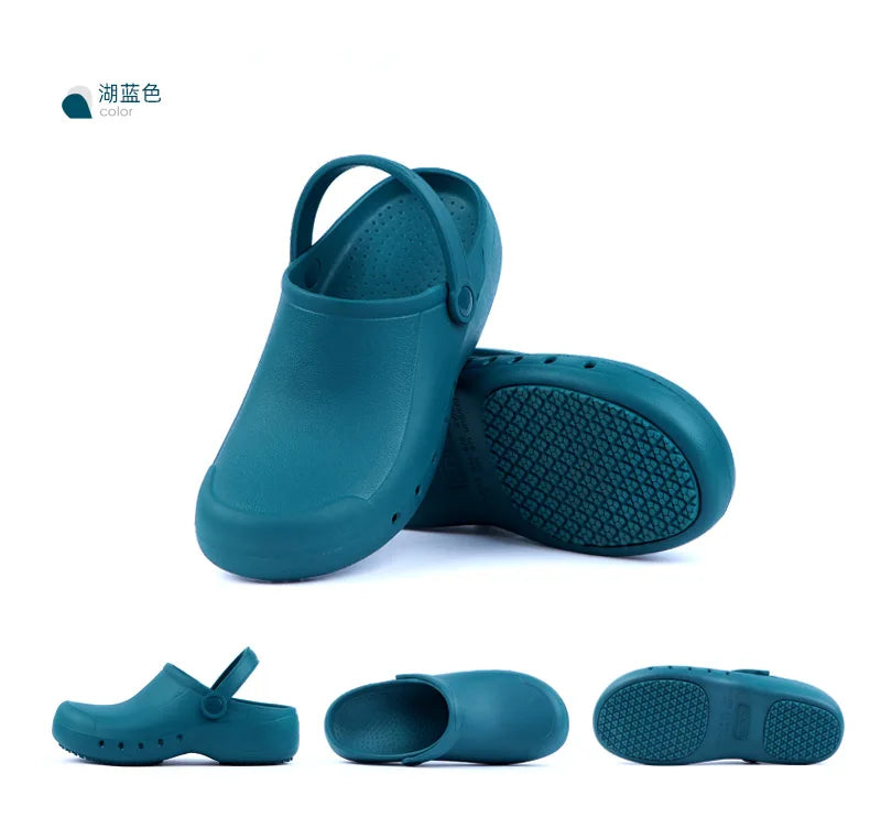 Soft Doctors Nurses Shoes EVA Anti-slip Clogs With Strap Operating Room Medical Slippers Chef Work Flat flip for Long Standing