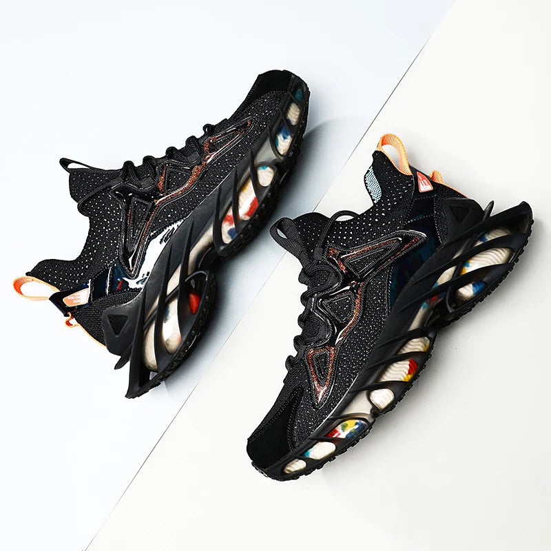 Dropshipping New Design Brand Logo Custom Men Fashion Casual Sneakers Height Increasing Blade Mesh Sports Running Shoes for Man