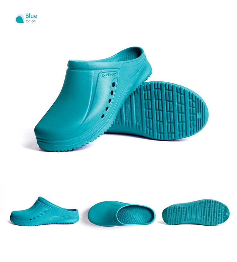 ANNO Soft Work Breathable Shoes for Women Men Light Nurse Clog Anti-slip Slipper Flat Hospital Kitchen Beatuty Salon