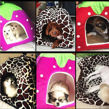 High Quality pet dog house large dog bed Strawberry Leopard Print Cat tent Rabbit Warm Cushion Basket ZL03