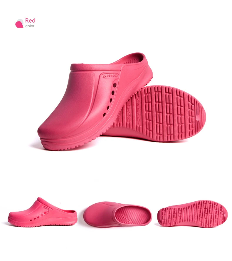 ANNO Soft Work Breathable Shoes for Women Men Light Nurse Clog Anti-slip Slipper Flat Hospital Kitchen Beatuty Salon