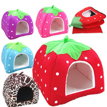 High Quality pet dog house large dog bed Strawberry Leopard Print Cat tent Rabbit Warm Cushion Basket ZL03
