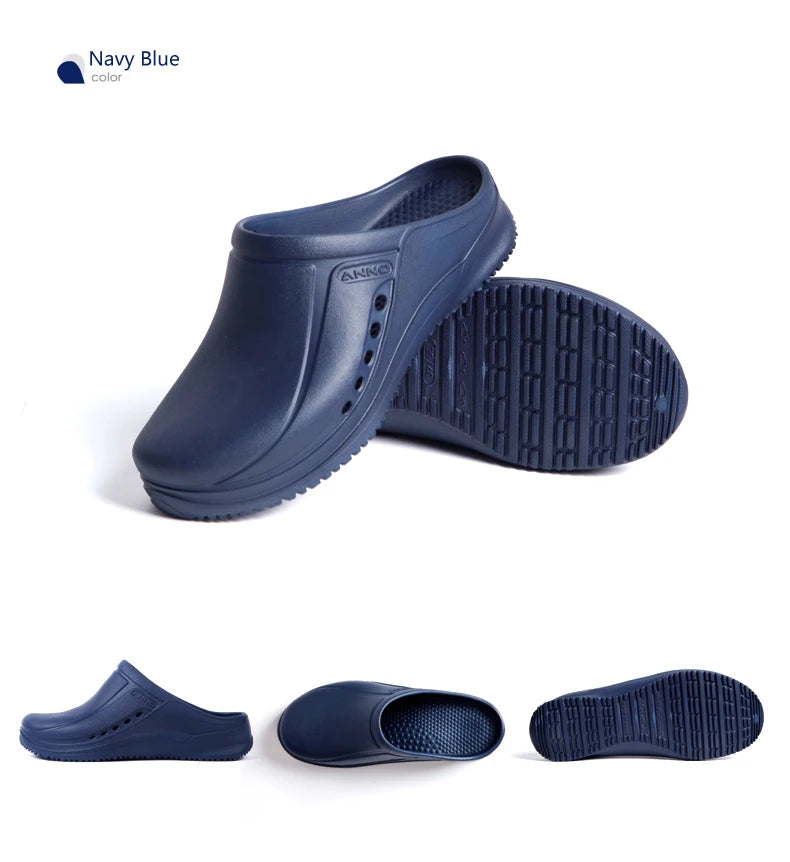 ANNO Soft Work Breathable Shoes for Women Men Light Nurse Clog Anti-slip Slipper Flat Hospital Kitchen Beatuty Salon