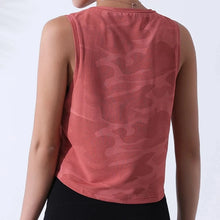 Women Camouflage Running Vest Crop Top Mesh Breathable