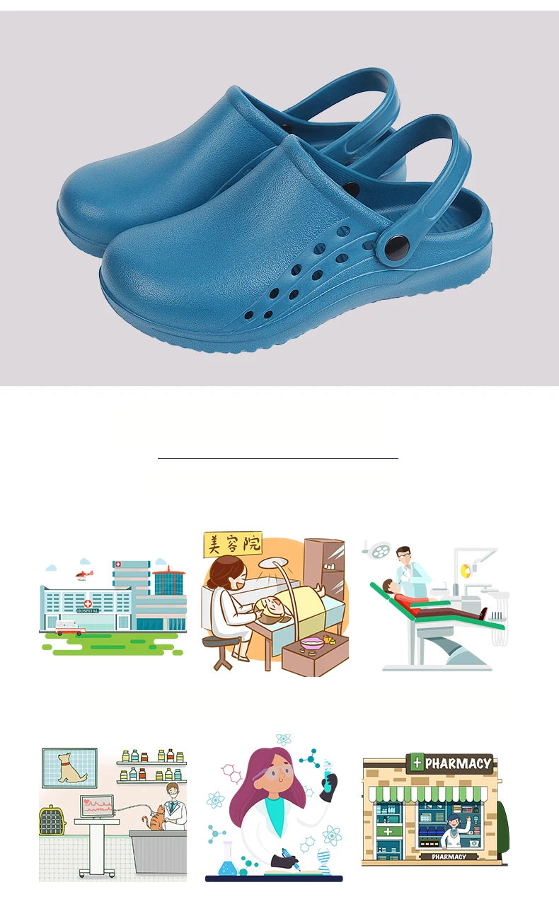 Men's and Women's Classic Clog Nurse Shoes Scrub Clogs EVA Medical Work Anti Slip Working Slippers Sandal Classic Clogs XO6-01
