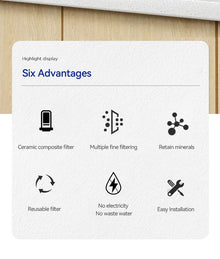 Wheelton Stainless Steel Kitchen Tap Filter Water Purifier Faucet Composite Activated Carbon Household Drinking Filtration Home