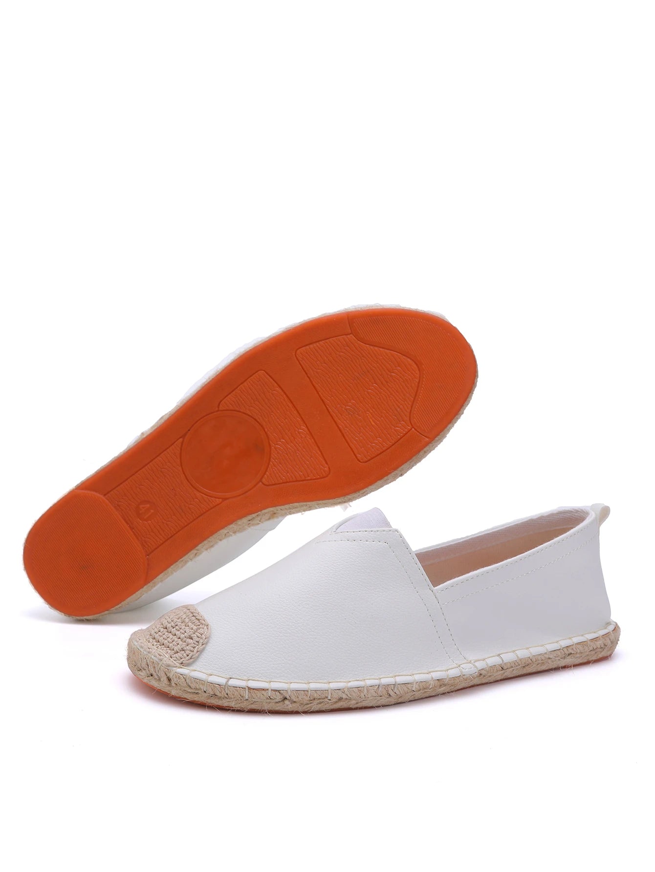 Jute Sole Luxury Slip on Loafer Walking Style Breathable PU Leather Shoes Espadrilles Men Shoes