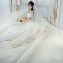 Cheap Wedding Dress Shiny Wedding Dress Classic Boat Neck Bridal Party Gown Vestido De Noiva Robe De Mariee Customized