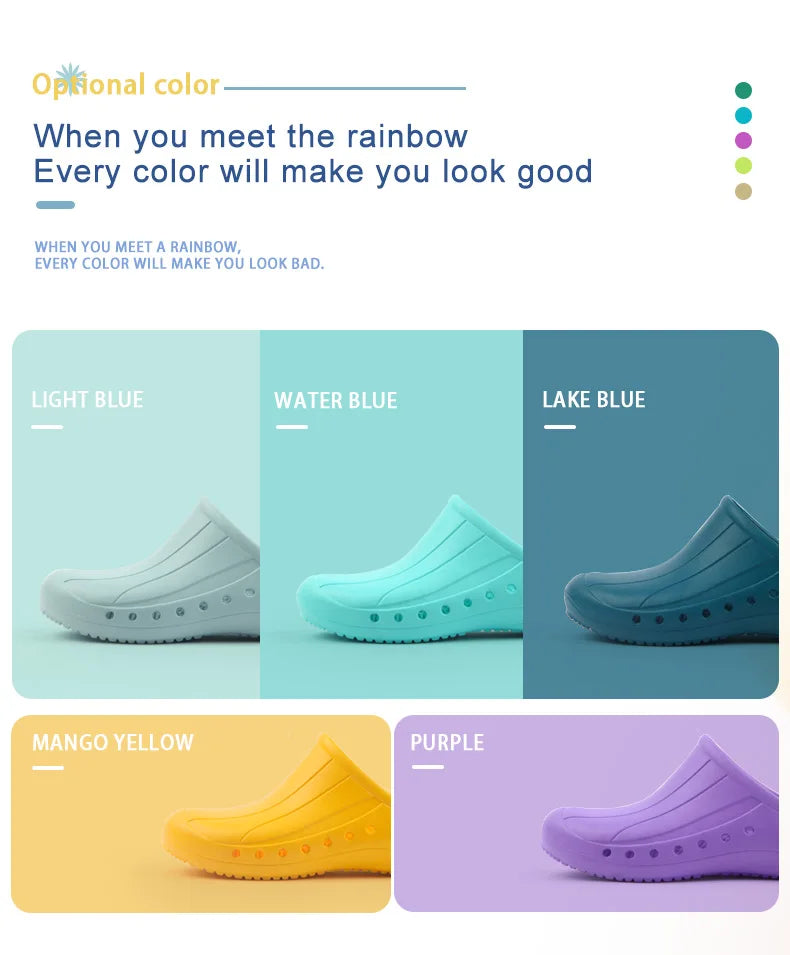 ANNO Soft Doctors Nurses Shoes Anti-slip Protective Clogs Operating Room Lab Slippers Chef Work Flat Clog Hospital Foot Wear