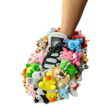 Custom DIY Sneaker Sport Slippers for Girls Cute Bear Animal Plush Decor Thick Cotton Fur Home Shoes Anti Slip for Autumn Winter