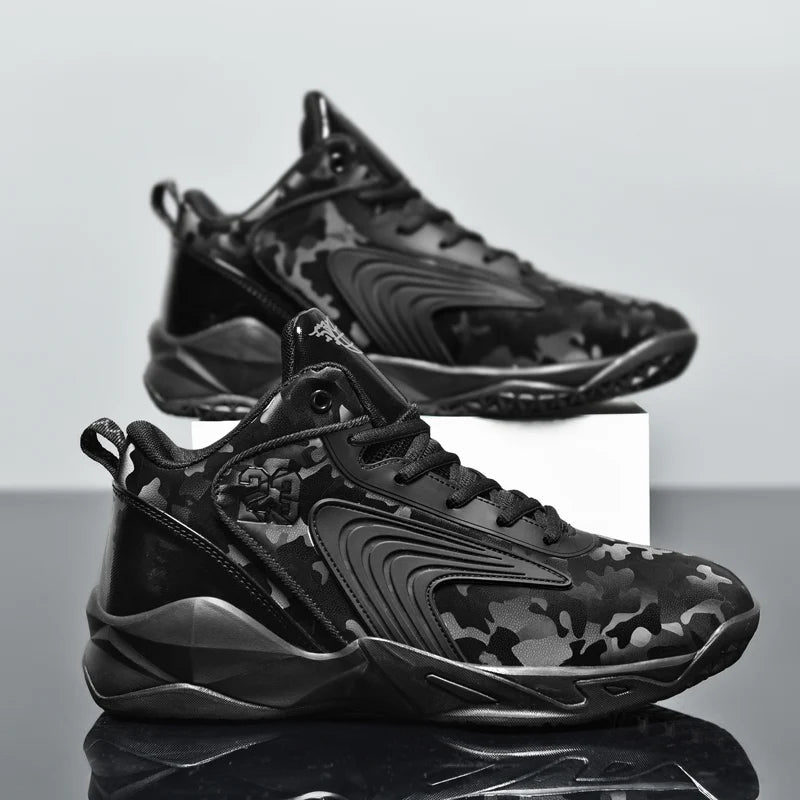 Small Quantity Brand Logo Custom Professional Men Outdoor Sports Sneakers Camouflage Leather Women Basketball Shoes