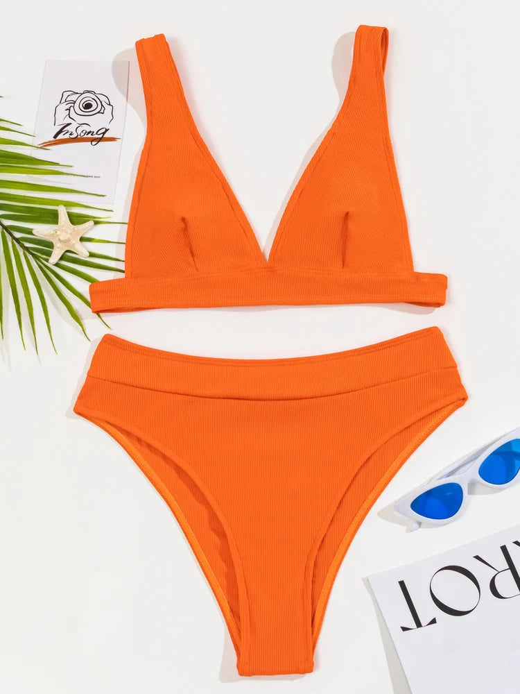 2023 New Sexy Bikini Solid Swimsuit Women Swimwear Push Up Bikini Set Brazilian Bathing Suit Summer Beach Wear Swimming Suit