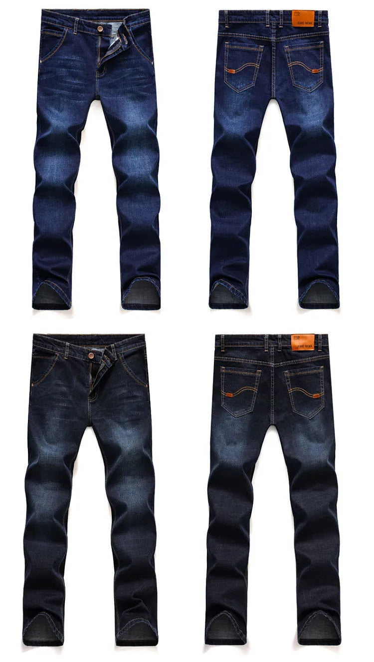 2022 New Men Stretch Jeans Male Classic Elasticity Business jeans men fashion comfortable Solid slim straight long Denim pants