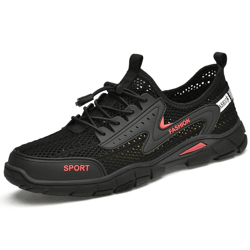 Custom Design OEM Service Knitted Mesh Breathable Light Weight Men Summer Walking Running Daily Shoes