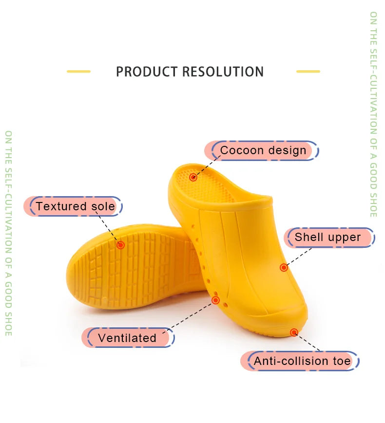 ANNO Soft Doctors Nurses Shoes Anti-slip Protective Clogs Operating Room Lab Slippers Chef Work Flat Clog Hospital Foot Wear