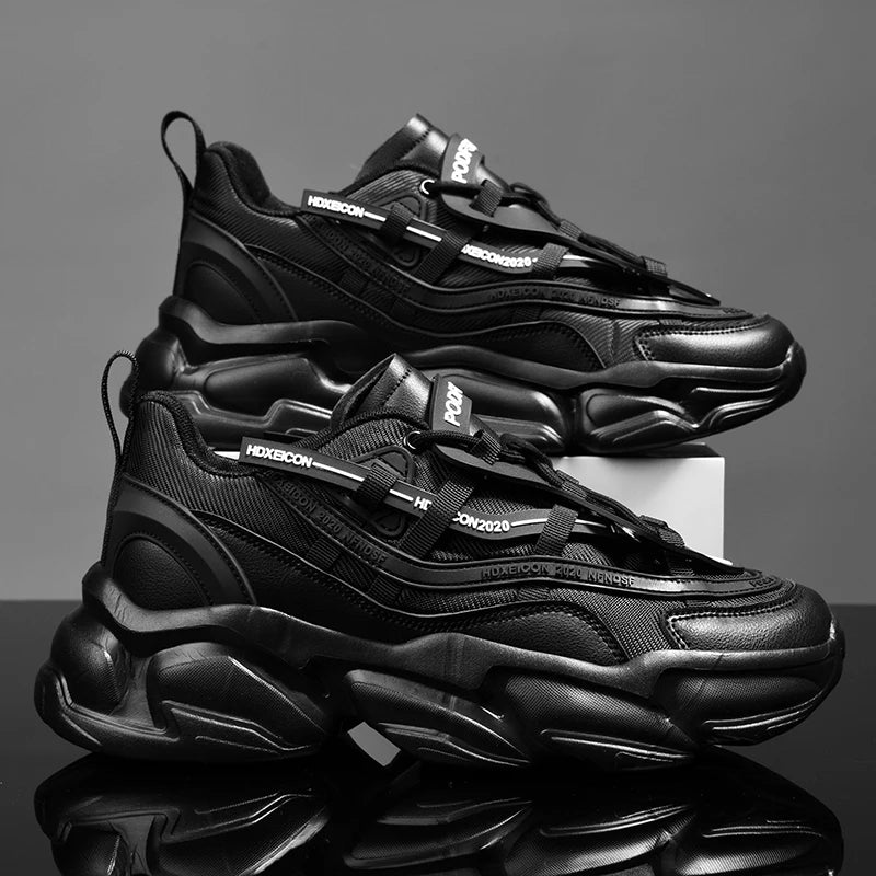 High Quality Breathable Damping Sports Shoes for Men Thick Sole Chunky Sneakers Platform Soft for Summer Walking Running
